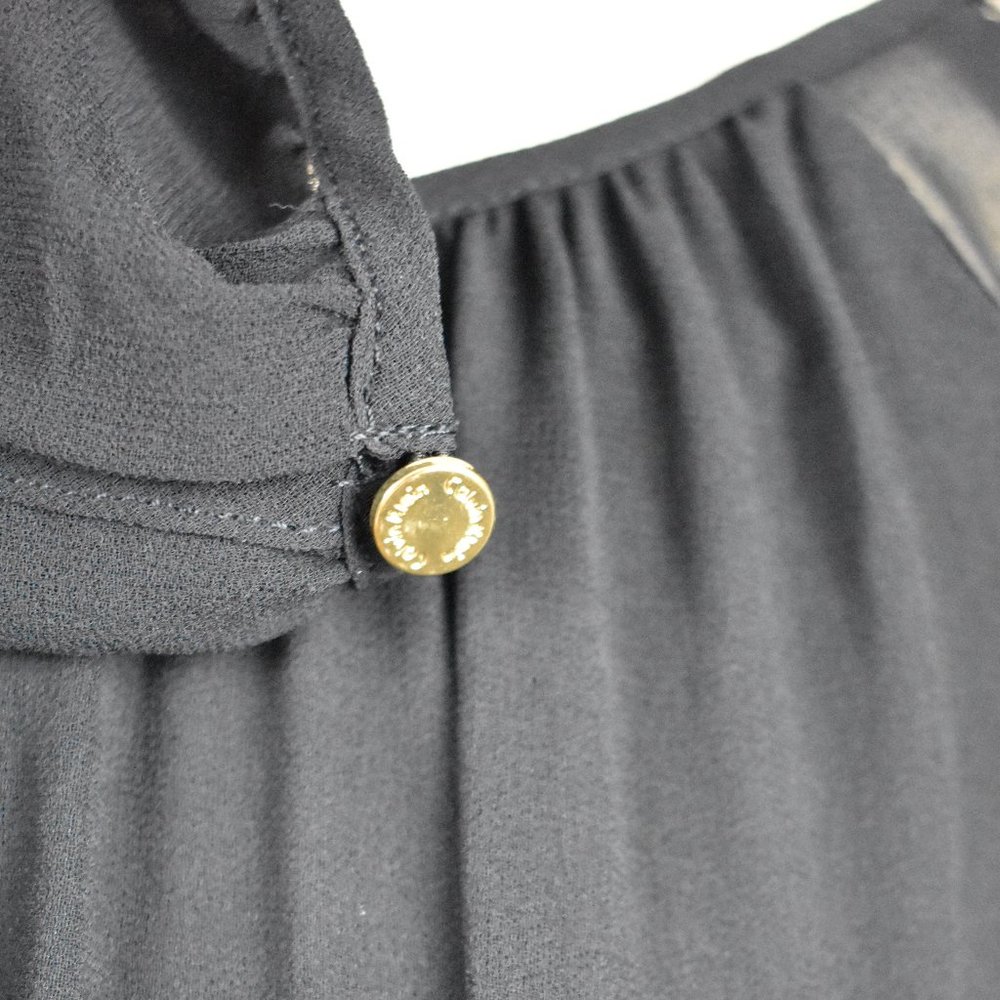 Calvin Klein Black chiffon dress cold shou… - Picture 6 of 9